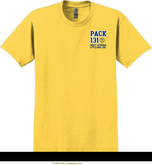 PACK
131 CHRIST LUTHERAN
LITTLE ROCK, ARK. T-shirt Design 