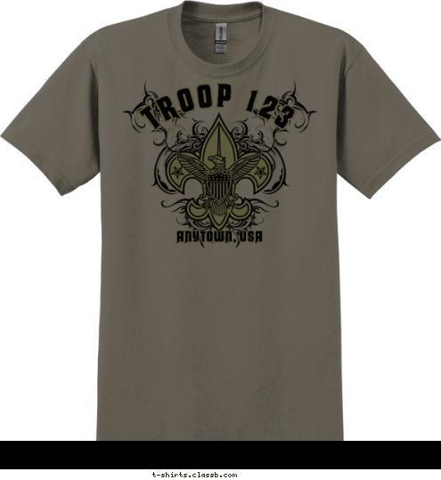 New Text New Text ANYTOWN, USA TROOP 123 T-shirt Design 