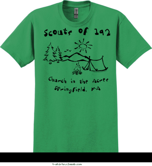 Squatchies Rule! Springfield, MA Church in the Acres Scouts of 192 T-shirt Design 