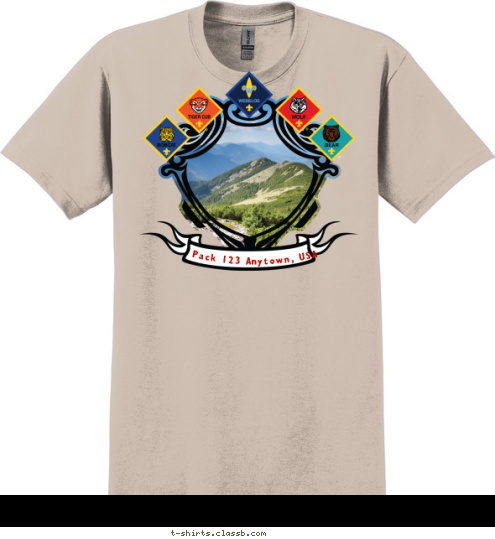 Pack 123 Anytown, USA T-shirt Design 