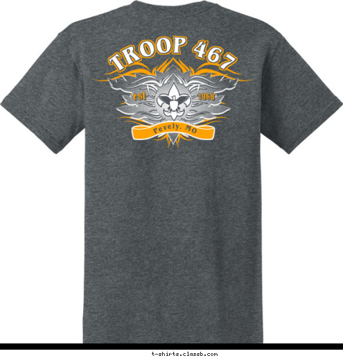 PEVELY, MO TROOP 467 TROOP 467 Pevely, MO est 1968 T-shirt Design 