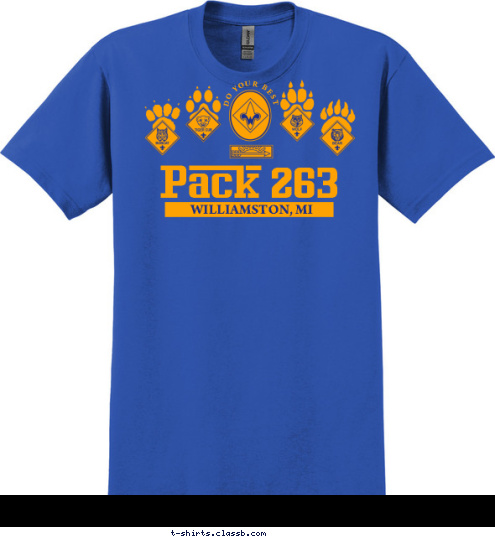 DO YOUR BEST WILLIAMSTON, MI Pack 263 T-shirt Design 