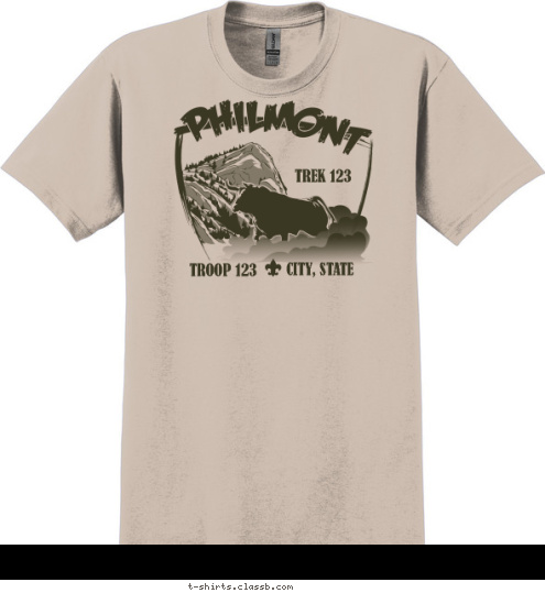 TREK 123 CITY, STATE TROOP 123 T-shirt Design SP5638