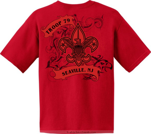 SEAVILLE, NJ TROOP 79 TROOP 79 SEAVILLE, NJ T-shirt Design RED/BLACK TRIBAL