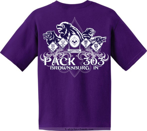 K PAC BROWNSBURG, IN BROWNSBURG, IN PACK 303 PACK 303 T-shirt Design 