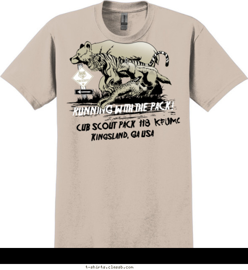 CUB SCOUT  PACK  118 KFUMC Kingsland, GA USA RUNNING WITH THE PACK! T-shirt Design 