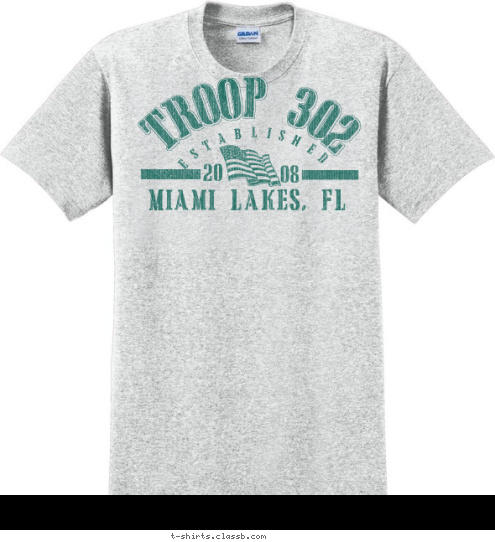 08 20  ESTABLISHED TROOP 302  Miami Lakes, FL T-shirt Design 