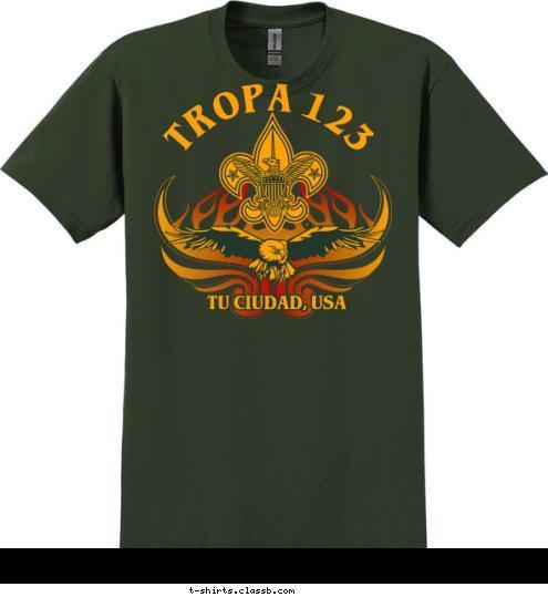 TU CIUDAD, USA TROPA 123 T-shirt Design SP5810