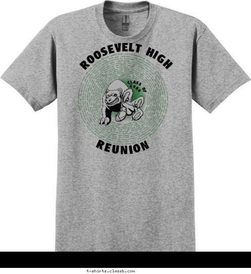 New Text 1988 CLASS OF REUNION ROOSEVELT HIGH T-shirt Design SP5806