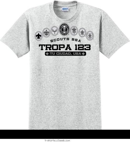 TROPA 123 TU CIUDAD, USA BOY SCOUT T-shirt Design SP5819