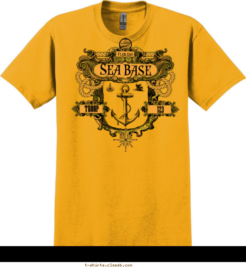 123 TROOP Base Sea Florida T-shirt Design 