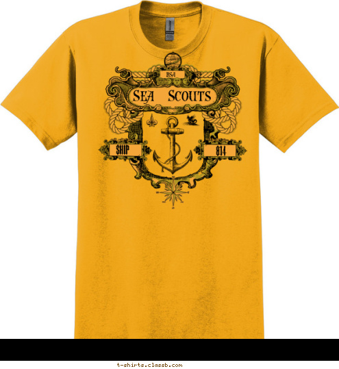 Base 814 Ship Sea Scouts BSA T-shirt Design 