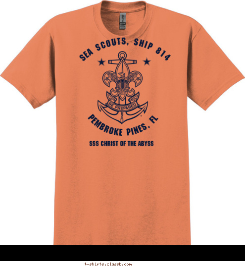 New Text Sea Scouts, Ship 814 SSS Christ of the Abyss Sea Scouts, Ship 814 Pembroke Pines, FL T-shirt Design 