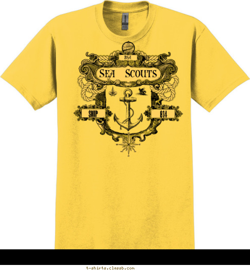 814 Ship Sea Scouts BSA T-shirt Design Sea Scout Ship 814