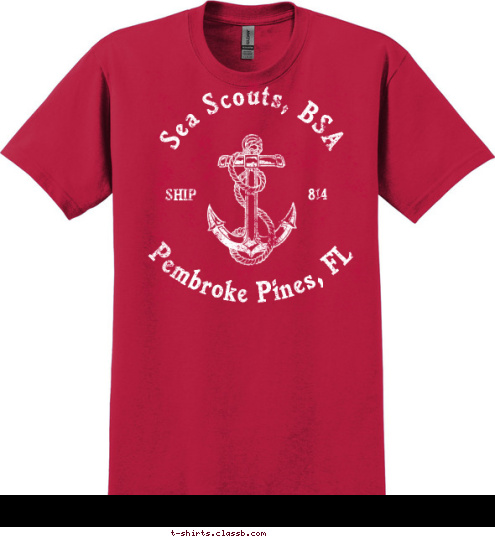 Sea Scouts, BSA Pembroke Pines, FL 814 SHIP T-shirt Design 