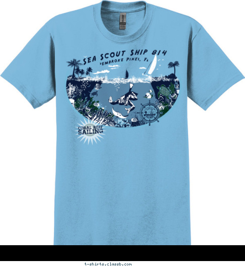 Pembroke Pines, FL TROOP 123 Pembroke Pines, FL Sea Scout Ship 814 T-shirt Design 