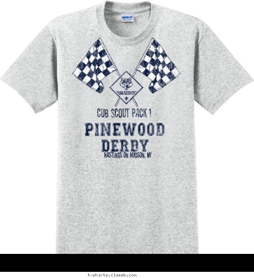 Hastings on Hudson, NY DERBY Cub Scout Pack 1 PINEWOOD T-shirt Design 