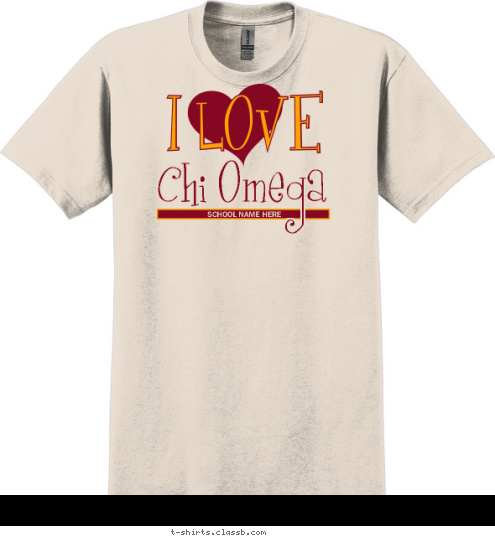 Your text here! SCHOOL NAME HERE Chi Omega T-shirt Design SP5784