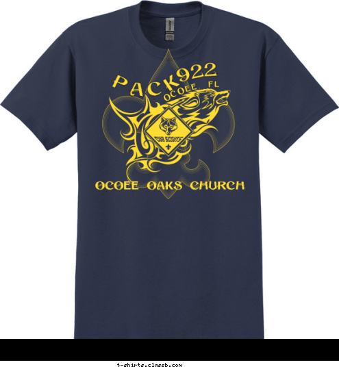 Ocoee Oaks Church 922 Ocoee, FL PACK T-shirt Design 
