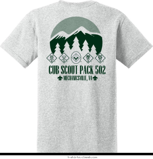 CUB SCOUT
PACK 502 MECHANICSVILLE, VA CUB SCOUT PACK 502 T-shirt Design 