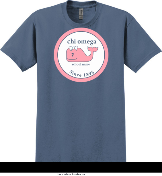 Circle Chi Omega Whale Banner T-shirt Design