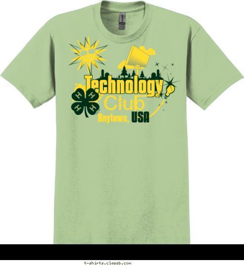 Club USA Anytown, Technology T-shirt Design 