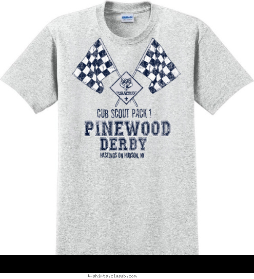 Hastings on Hudson, NY DERBY Cub Scout Pack 1 PINEWOOD T-shirt Design 