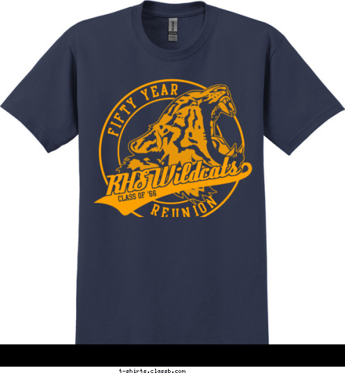 Class of '66 RHS Wildcats fifty year reunion T-shirt Design SP5853