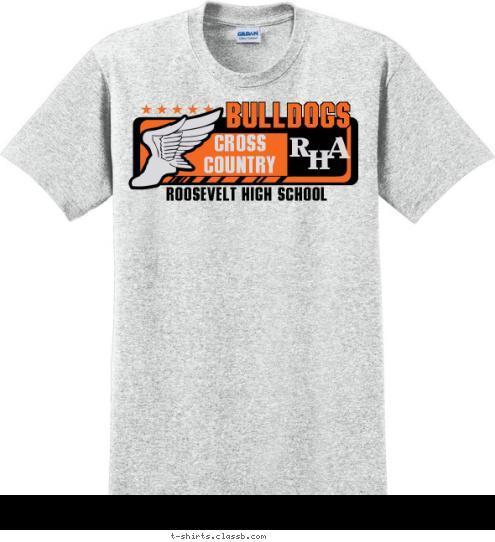 A H R CROSS
COUNTRY ROOSEVELT HIGH SCHOOL BULLDOGS T-shirt Design 