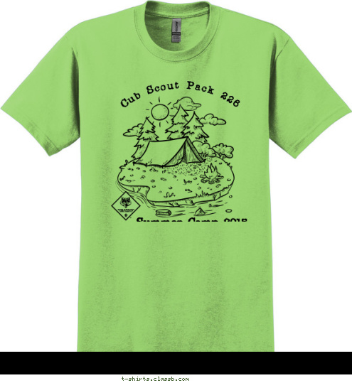 Cub Scout Pack 226  Summer Camp 2015
Franklin, IN  T-shirt Design 