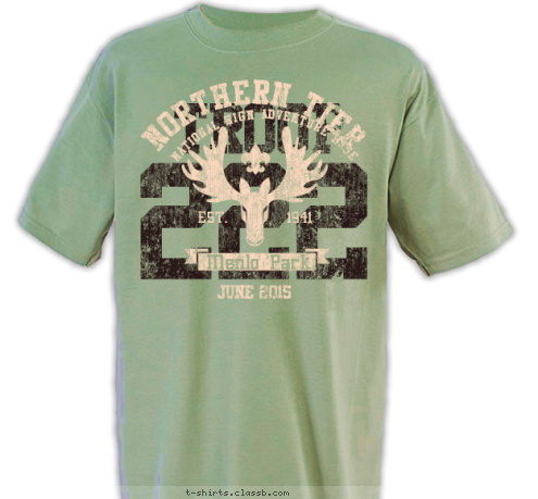 EST.       1941 NATIONAL HIGN ADVENTURE BASE June 2015 Menlo Park NORTHERN TIER TROOP 222 T-shirt Design 