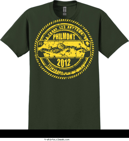 ITINERARY # # OF MILES BSA TROOP 123 ANYTOWN, USA 2012 PHILMONT T-shirt Design 