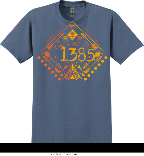 ST. PATRICK CHURCH CANONSBURG, PA
 1385 CUB SCOUT PACK T-shirt Design 