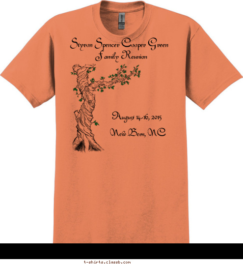 Styron Spencer Cooper Green  Family Reunion August 14-16, 2015 New Bern, NC T-shirt Design 