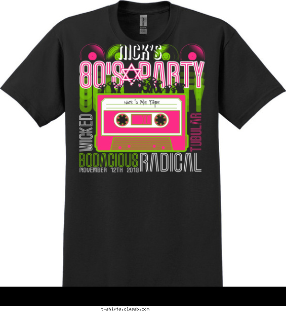 80's Party Bar Mitzvah T-shirt Design
